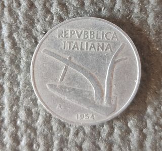 Moneta 10 lire 1954