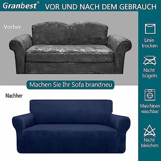 FUNDA SOFA AZUL OSCURO TERCIOPELO 185-235 C^NUEVO^