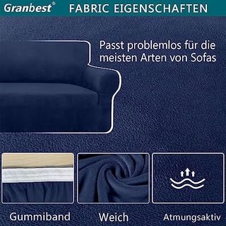 FUNDA SOFA AZUL OSCURO TERCIOPELO 185-235 C^NUEVO^