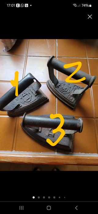 Plancha hierro fundido antigua