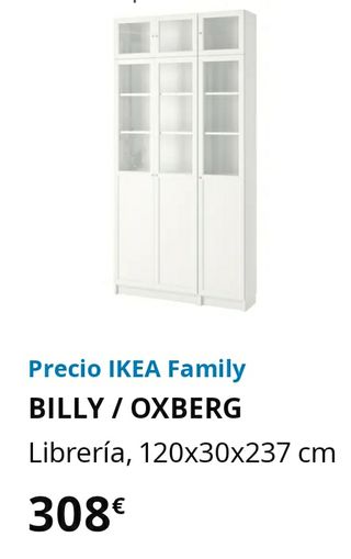 Estantería Vitrina Librería Billy Blanca vidrio