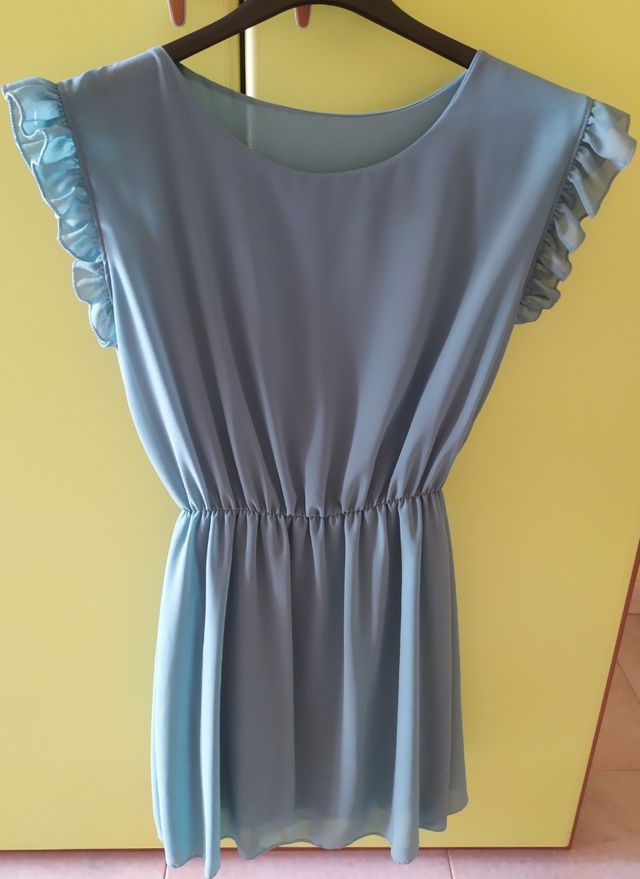 Vestito con frange turchese