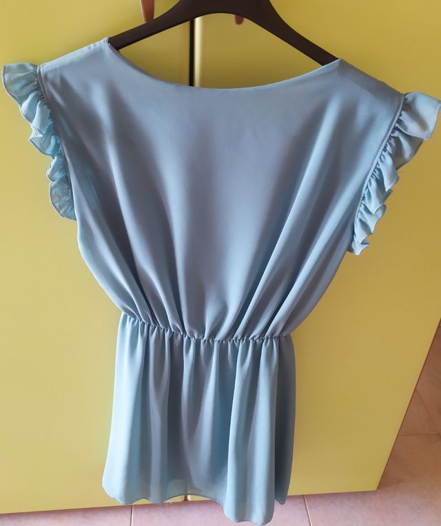 Vestito con frange turchese