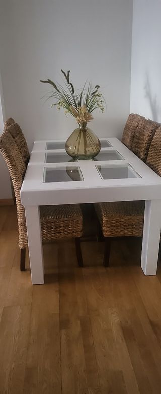 Mesa madera maciza + 6 sillas
