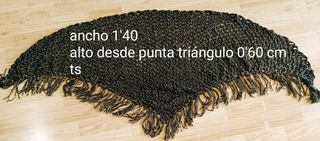 Chal, diseño hecha a mano oro y negro o