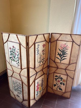 BIOMBO MADERA MACIZA PINTADO