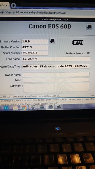 cámara Canon Eos 60D
