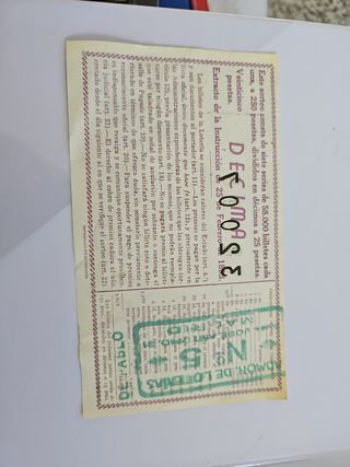 Décimo de lotería coleccionistas