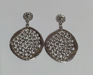 Pendientes largos plateados y rosa pastel, nuevos