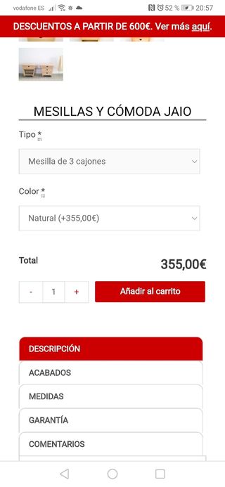 mesitas de noche madera maciza