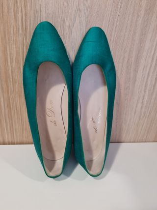 Zapatos fiesta verde royal mujer, Di Dom, talla 36