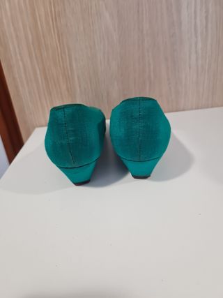 Zapatos fiesta verde royal mujer, Di Dom, talla 36
