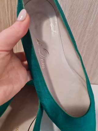 Zapatos fiesta verde royal mujer, Di Dom, talla 36
