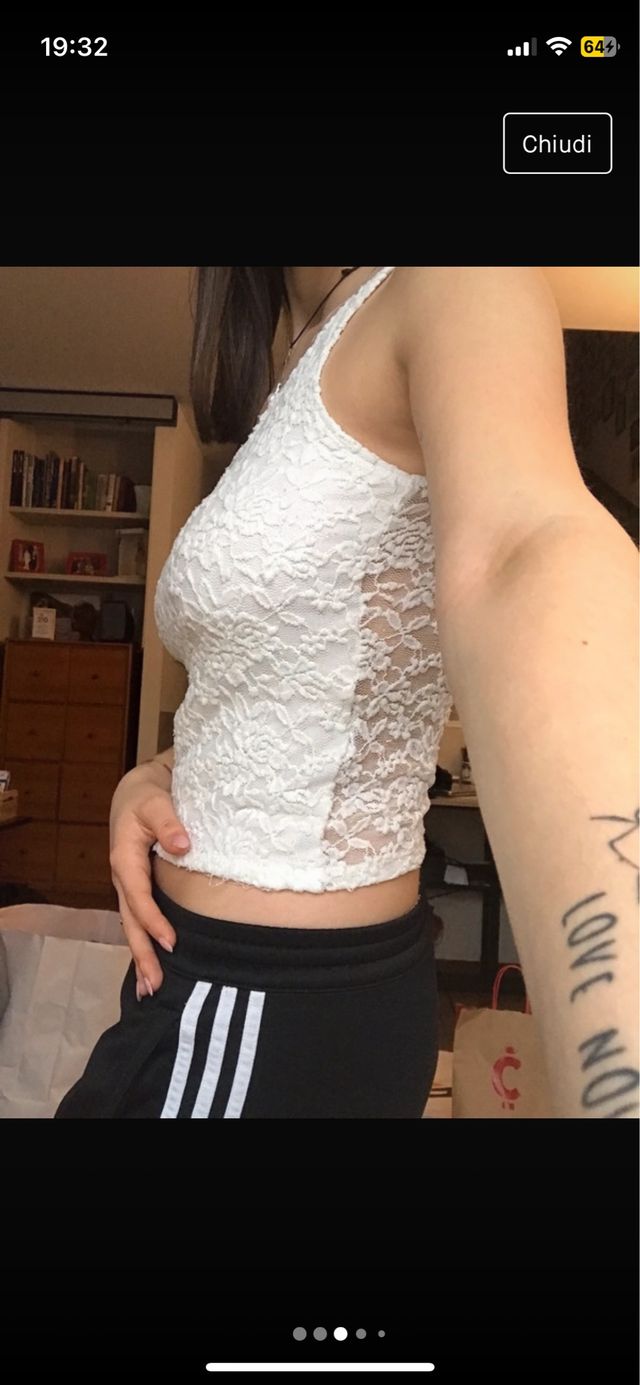 Canotta bianca di pizzo