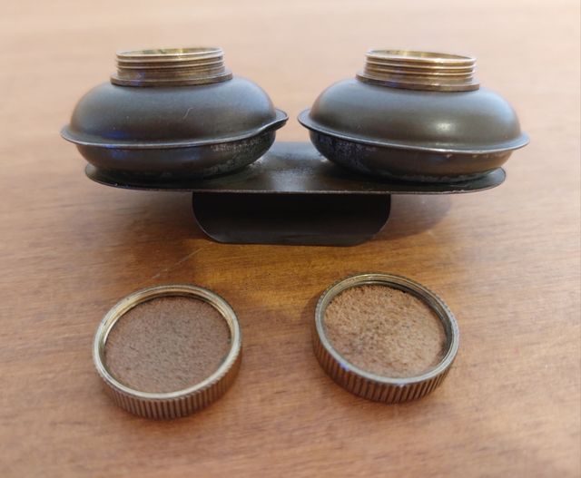 Antiguo Tintero Doble de Viaje - 1940/60C.