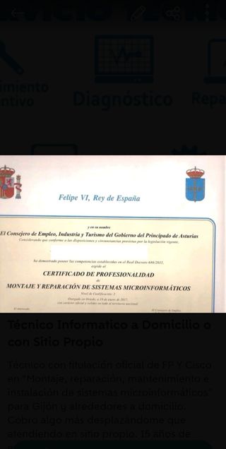 Técnico Informatico a Domicilio o con sitio propio