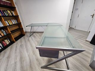 Mesa de cristal oficina super gigante