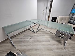 Mesa de cristal oficina super gigante