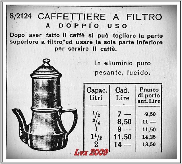 Antica caffettiera Italiana Toscana anni '20-'30