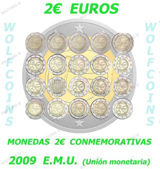 🇪🇺 UNIÓN MONETARIA EMU MONEDAS 2€ EUROS 2009