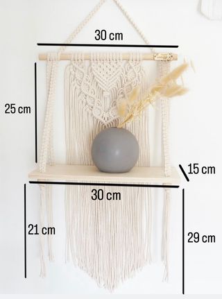 Estantería boho de macramé modelo Alba
