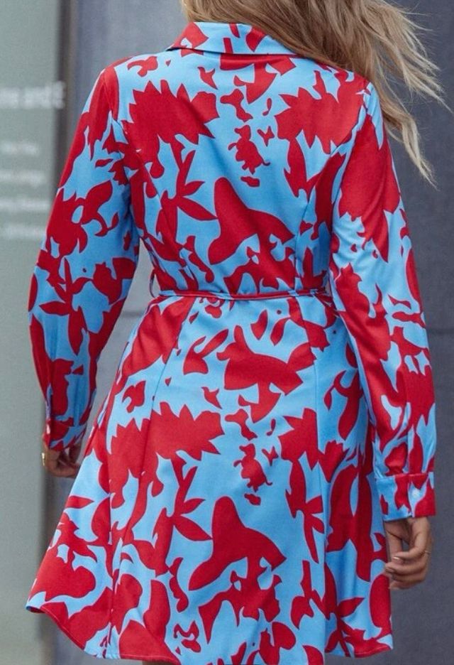 Vestido camisero estampado talla 38