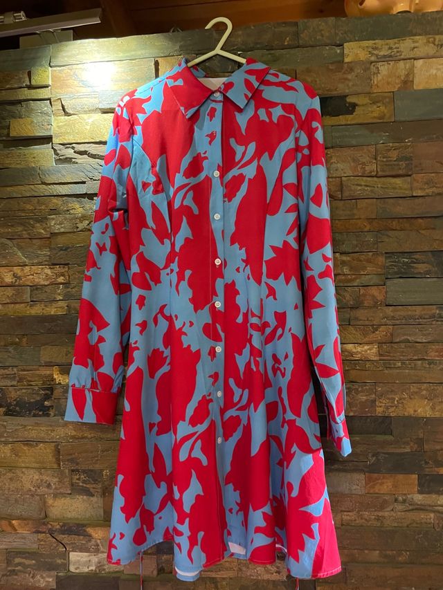 Vestido camisero estampado talla 38