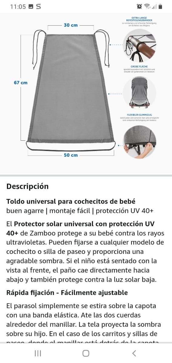 TOLDO PARACARRITO DE BEBÉ