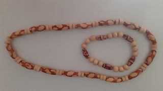 Pulsera y colgante madera