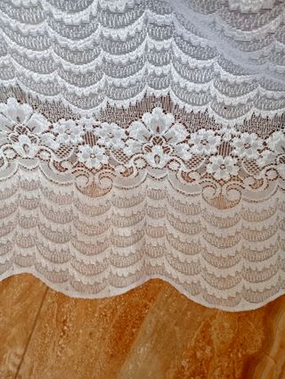 Cortina vintage de encage blanca preciosa