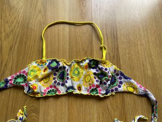 Bikini bandeau estampado amarillo T.42/4038