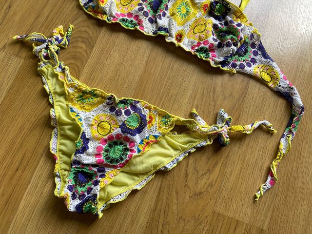 Bikini bandeau estampado amarillo T.42/4038