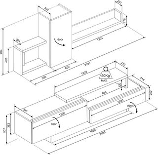 Mueble salón y mesa de centro Cosmit