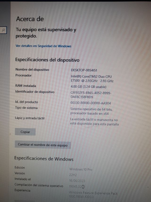 Vendo una torre con Windows 10 pro