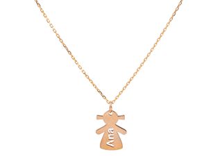 Cadena de oro 9K con colgante de niña y nombre (a 