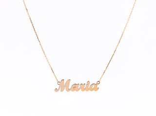 Cadena de oro 9K con nombre (a elegir) y circonita