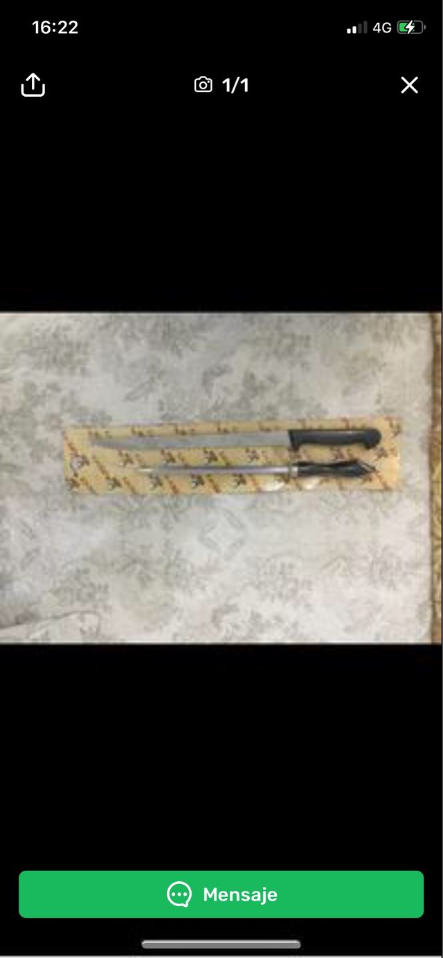 Cuchillo jamonero y afilador