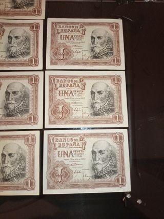 LOTE DE BILLETES ANTIGUOS UNA PESETA 1953