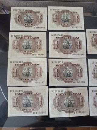 LOTE DE BILLETES ANTIGUOS UNA PESETA 1953