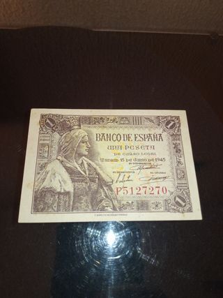 ANTIGUO BILLETE DE UNA PESETA. 1945