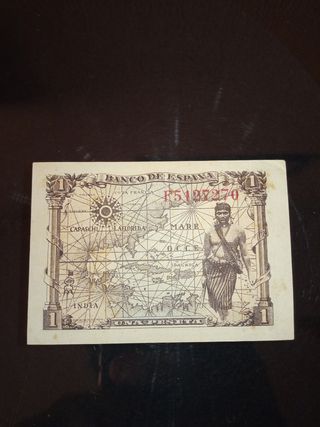 ANTIGUO BILLETE DE UNA PESETA. 1945