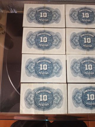 LOTE DE ANTIGUOS BILLETES DE 10 PESETAS 1935