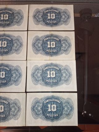 LOTE DE ANTIGUOS BILLETES DE 10 PESETAS 1935