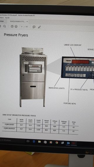 Freidora Industrial Broaster, y 3 productos mas