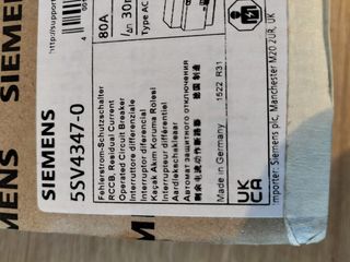 INTERRUPTOR GENERAL 80a 30mA 4 pol. 400V SIEMENS.
