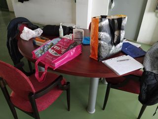 Tavolo da riunione ovale in legno 160x120