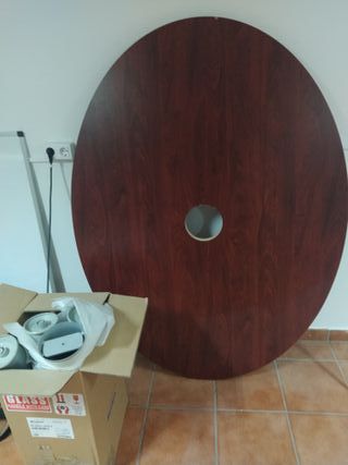 Tavolo da riunione ovale in legno 160x120