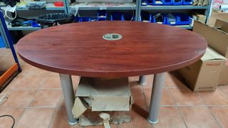 Tavolo da riunione ovale in legno 160x120
