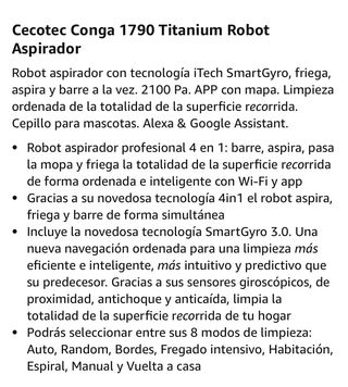 Robot limpieza Cecotec 1790