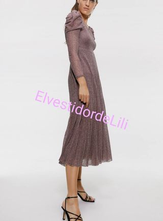 Vestido hilo metalizado Zara